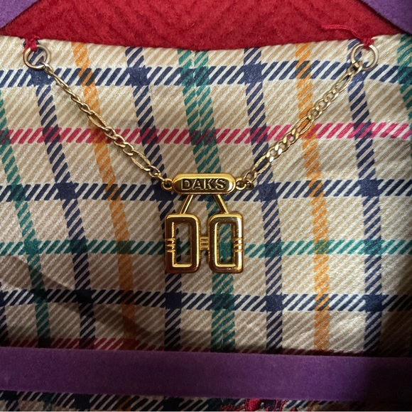 Daks Crimson Red Herringbone Wool Blend Car Coat - Picture 3 of 12